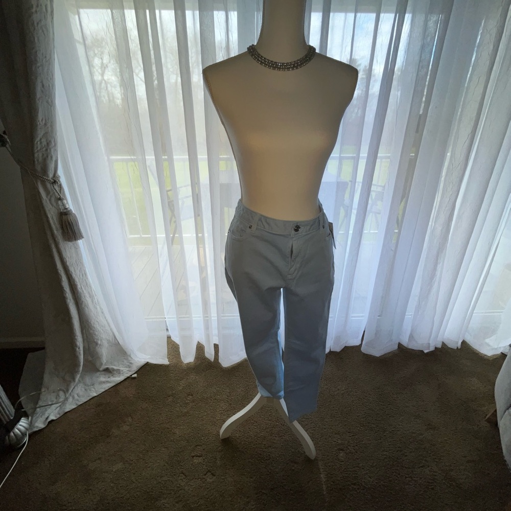 Light Blue Skinny Cropped Capris, Size 10